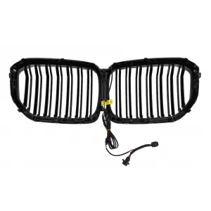 LED Kühlergrill Gitter Nieren Nierengitter für BMW X5 G05 2018–2022 Doppelstreifen Glänzend Schwarz-image-6277404