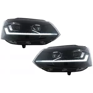 Full LED TFL Scheinwerfer für VW Transporter Caravelle Multivan T5 MOPF 10-15 Schwarz-image-6114503