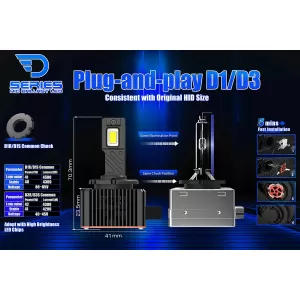 D1R LED-Scheinwerferlampen D-Serie 6000K 4300lm High Power Umrüstsatz für Xenon-image-6114979
