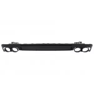 image-3-Rear Bumper Valance Diffuser with Exhaust Tips suitable for Audi A6 C8 4K Avant Sedan S-Line (2018-2022) S6 Design Black