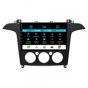 Navigation for Ford S-Max, 2006 - 2015, 9 inch, 2GB RAM, 64GB storage, Carplay, manual climate control - NAVF92QNK