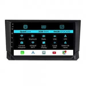 Navigation for Seat Ibiza, 2017 - 2025, 9Inch, 2Gb Ram, 64Gb Storage, Carplay - NAVSE92AKG