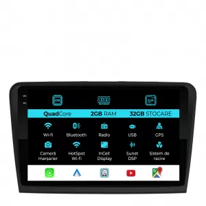 Navigation for Skoda Superb 2 (2008-2015), 10 Inch, 2Gb Ram, 32Gb Storage, Carplay - NAVSK102IVS