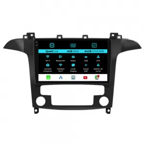 Navigation for Ford S-Max, (2006 - 2015), QuadCore, 9 Inch, 4Gb Ram, 64Gb Storage, Carplay, Automatic Climate Control