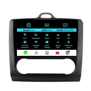 Navigation for Ford Focus, (2004-2012), QuadCore, 9Inch, 4Gb Ram, 64Gb Storage, Carplay, Automatic Climate Control - NAVF94EVI