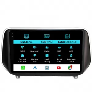 Navigation for Hyundai Santa Fe, 2018-2024, QuadCore, 9 Inch, 4Gb Ram, 64Gb Storage, Carplay - NAVHY94ZZM