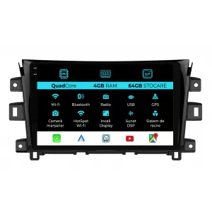 Navigation for Nissan Navara, 2015-2022, QuadCore, 10Inch, 4Gb Ram, 64Gb Storage, Carplay - NAVNS104NXK