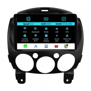 Navigation for Mazda 2, (2007-2014), QuadCore, 9 Inch, 4Gb Ram, 64Gb storage, Carplay
