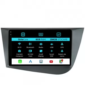 Navigation for Seat Leon Mk2 (2005-2012), 9Inch, 8Gb Ram, 256Gb Storage, Carplay - NAVSE98VLH