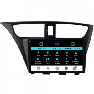 Navigation for Honda Civic IX Hatchback (2011-2017), 9 Inch, 6Gb Ram, 128Gb Storage, Carplay - NAVHN96WHW