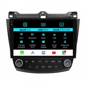 Navigation for Honda Accord VII (2003 - 2008), QuadCore, 10 Inch, 4Gb Ram, 64Gb Storage, Carplay - NAVHN104SQW