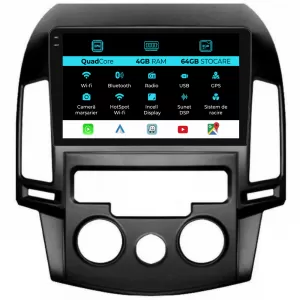 Navigation for Hyundai I30, (2007-2012), QuadCore, 9 Inch, 4Gb Ram, 64Gb Storage, Carplay, Manual Climate Control - NAVHY94MVG