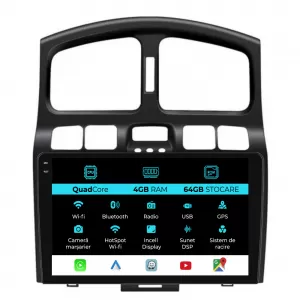 Navigation for Hyundai Santa Fe, (2000-2006), QuadCore, 9 Inch, 4Gb RAM, 64Gb Storage, Carplay - NAVHY94VZJ