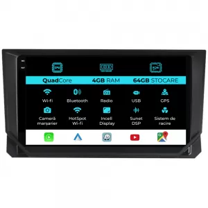 Navigation for Seat Ibiza, 2017 - 2025, QuadCore, 9Inch, 4Gb Ram, 64Gb Storage, Carplay - NAVSE94IJK