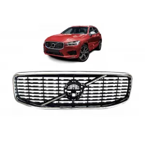image-8-Central Grille suitable for Volvo XC60 II (2017-2021) Glossy Black