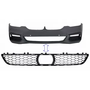 image-22-Middle Lower Grille suitable for BMW 5 Series G30 G31 Limousine Touring (2017-2019) M-Tech Design Bumper
