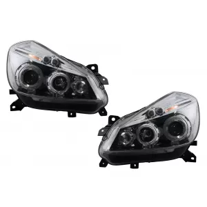 Phares Angel Eyes pour Renault Clio III 2005-2009 Chromé Headlights-image-6127980
