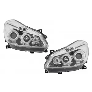 Phares Angel Eyes pour Renault Clio III 2005-2009 Chromé Headlights-image-6127986
