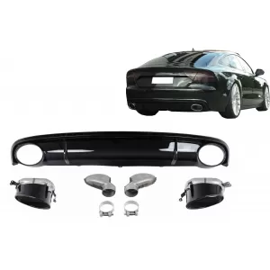 Audi A7 4G (2010-2014) Hátsó lökhárító diffúzor és kipufogóvégek RS7 Design-image-6277810