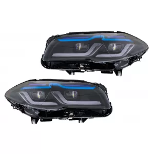 image-66-Full LED Headlights suitable for BMW 5 Series F10 F11 (2011-2014) with Xenon Conversion to G30 Design