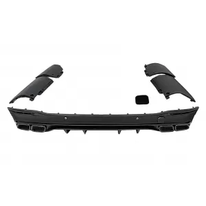 image-76-Rear Diffuser with Exhaust Muffler Tips suitable for Mercedes GLE W167 SUV V167 Sport Line (2019-Up) GLE63 Design Full BLack