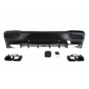 image-9-Rear Diffuser with Exhaust Muffler Tips suitable for Mercedes GLE Coupe C167 Sport Line (2019-2025)
