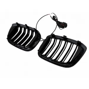 Grilles pour BMW X3 G01 11.2017+ X4 G02 02.2018+ Double rayure M Look Noir brillant-image-6330118