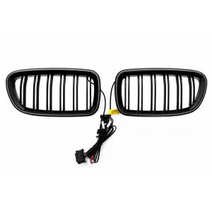 Central Kidney Grilles with LED suitable for BMW 5 Series F10 F11 (2010-2017) Double Stripe