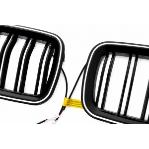Central Kidney Grilles with LED suitable for BMW 5 Series F10 F11 (2010-2017) Double Stripe