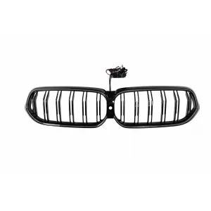 Grila Centrala Iluminata compatibil cu BMW 6 Series G32 GT LCI (2020-2023) Negru Lucios M Design-image-6330107