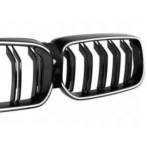 Grila Centrala Iluminata compatibil cu BMW 6 Series G32 GT LCI (2020-2023) Negru Lucios M Design-image-6330111