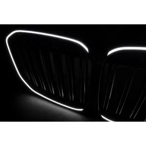 Grila Centrala Iluminata compatibil cu BMW X7 G07 (2018-2022) Negru Lucios M Design-image-6330097