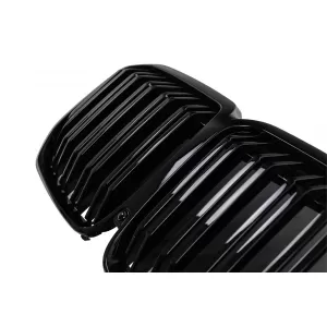 Central Kidney Grille suitable for BMW X7 G07 (2018-2022) Double Stripe Piano Black
