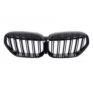 Central Kidney Grille suitable for BMW X1 SUV F48 LCI (2020-2022) Double Stripe Piano Black