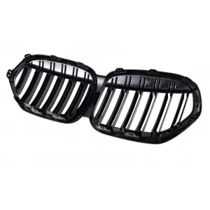Central Kidney Grille suitable for BMW X1 SUV F48 LCI (2020-2022) Double Stripe Piano Black