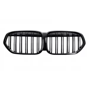 image-43-Central Kidney Grille suitable for BMW X1 SUV F48 LCI (2020-2022) Double Stripe Piano Black