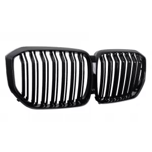 Griglie Renali Centrali per BMW X5 G05 2018-2022 Doppio Banda M Look Nero Lucido-image-6239480