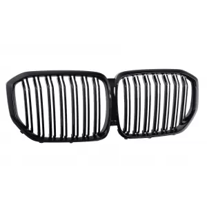 Griglie Renali Centrali per BMW X5 G05 2018-2022 Doppio Banda M Look Nero Lucido-image-6239487