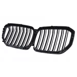 Griglie Renali Centrali per BMW X5 G05 2018-2022 Doppio Banda M Look Nero Lucido-image-6239488