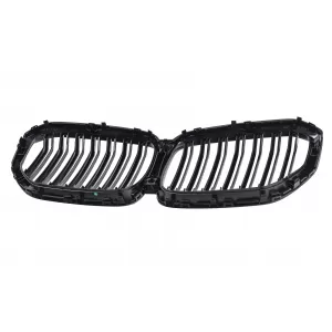 Griglie Renali Centrali per BMW X5 G05 2018-2022 Doppio Banda M Look Nero Lucido-image-6239489