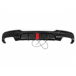 image-32-Paraurti Diffusore con LED per BMW Serie 3 E90 E91 M Design Nero Lucido 2 Uscite doppie