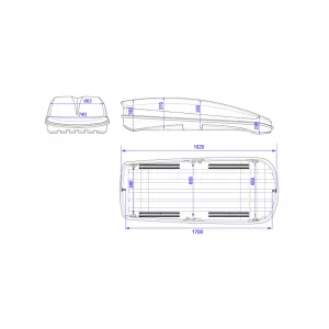 Farad roof box model Raya 480L matte gray, 190x80x42cm