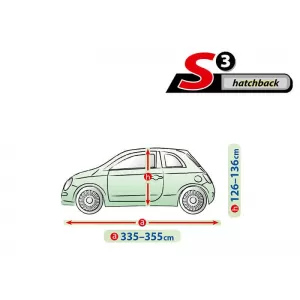 Kegel Mobile series cover size S3 gray suitable for hatchback, 335-355x126-136cm