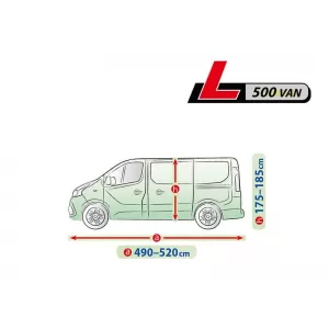 Kegel Mobile sorozat autóponyva L500 méret, szürke, VAN típusú autókhoz, 490-520x175-185cm-image-6130797