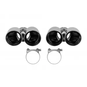 AutoPro universal chrome double exhaust tips set, left and right