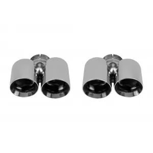 AutoPro universal chrome double exhaust tips set, left and right