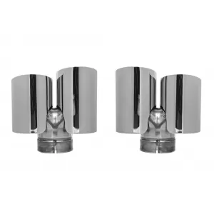 AutoPro universal chrome double exhaust tips set, left and right