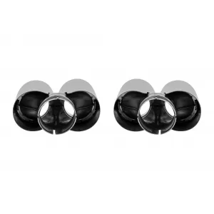 AutoPro universal chrome double exhaust tips set, left and right