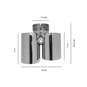 AutoPro universal chrome double exhaust tips set, left and right
