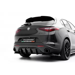 Maxton Design hátsó lökhárító diffúzor toldat Alfa Romeo Stelvio 2016-tól, fekete fényes-image-6132187